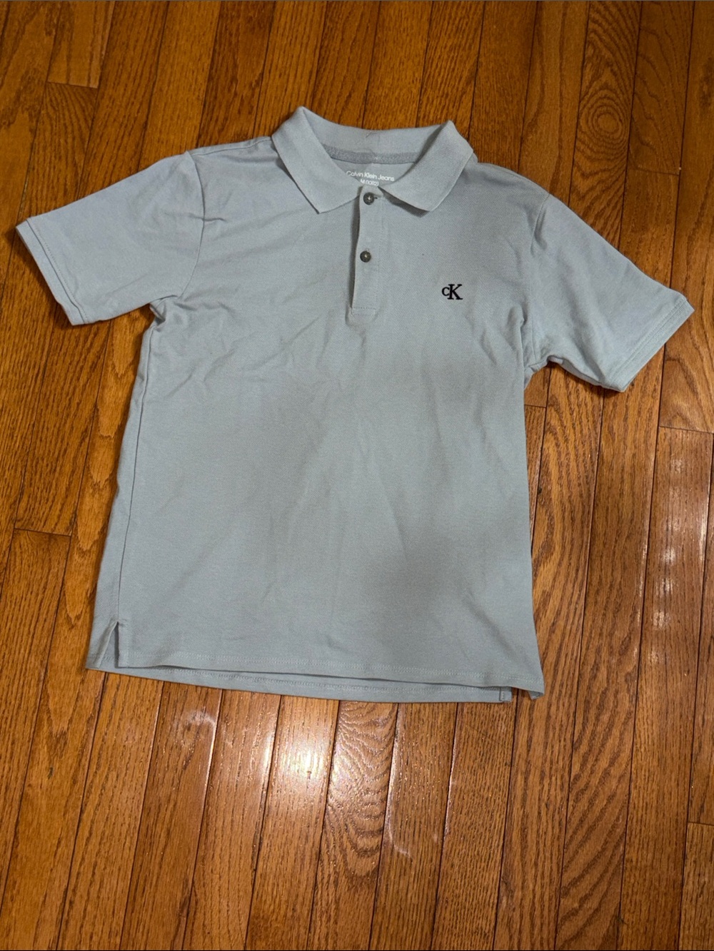 Calvin Klein Light Blue Boys Polo with CK Chest Logo